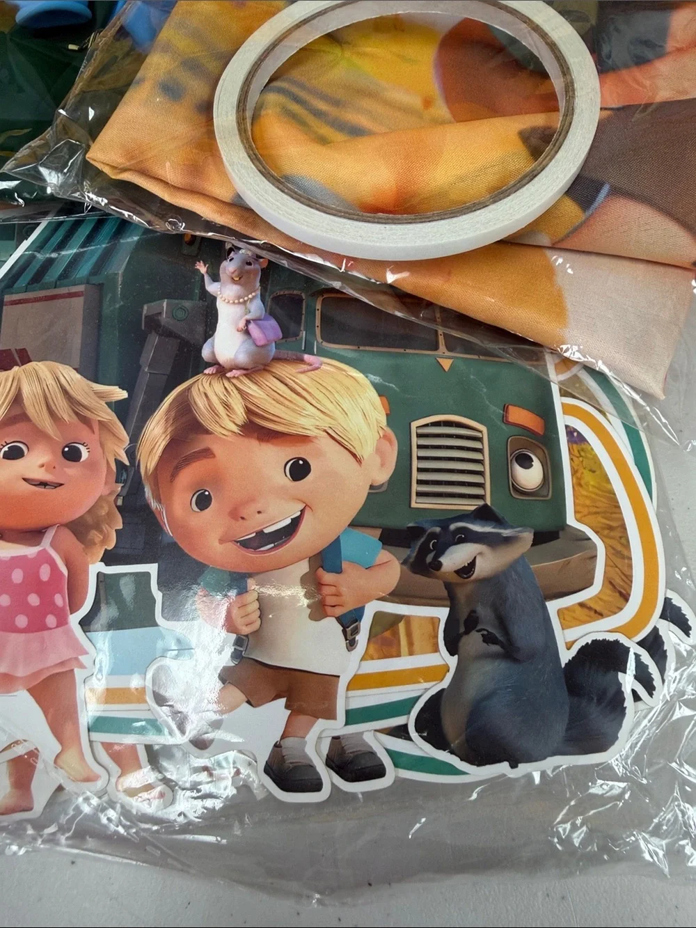 Garbage Truck Kids Party Banner Kit with Balloons Character Cutouts Cake topper